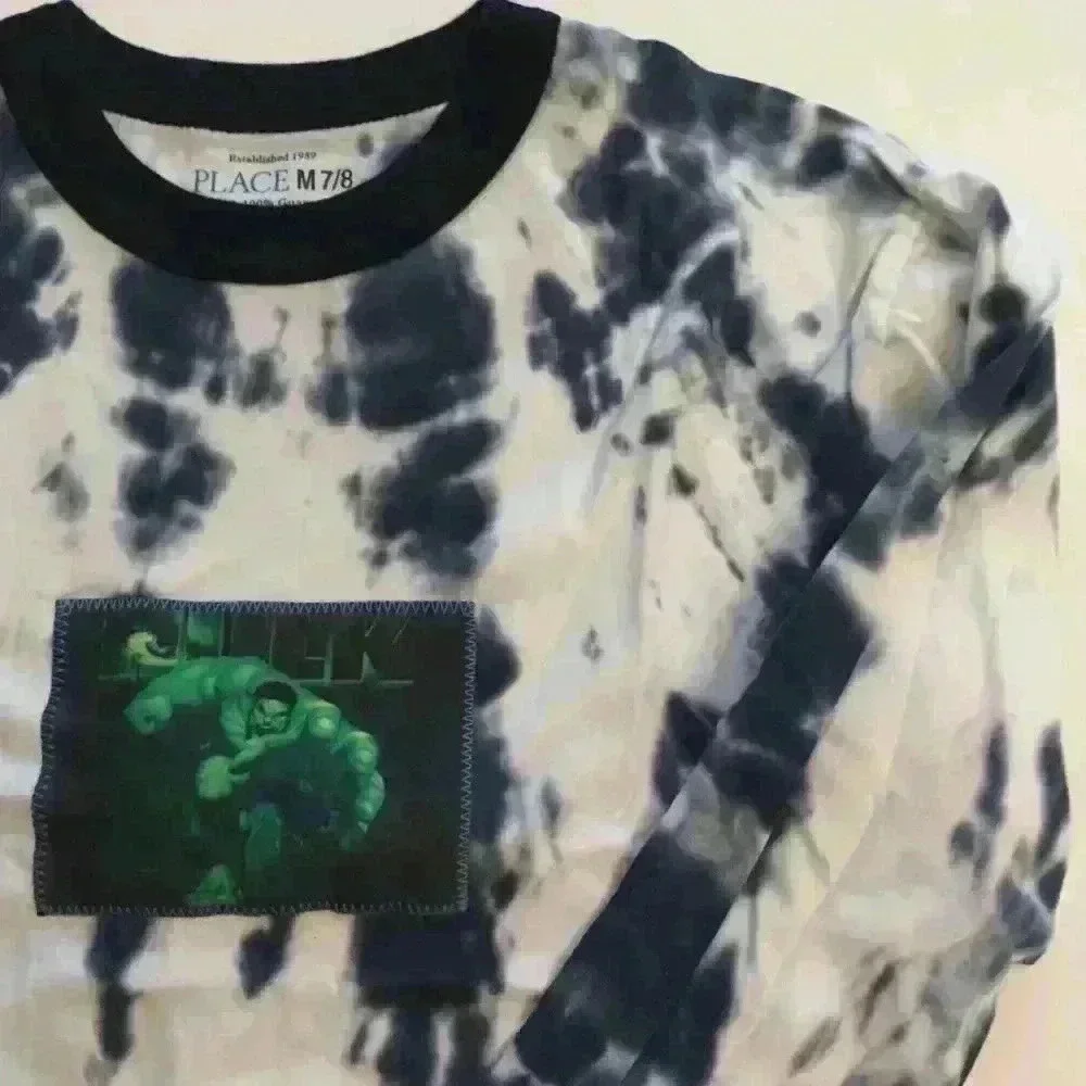 ⭐️New! Hulk marvel Hand tie dyed shirt Boys M